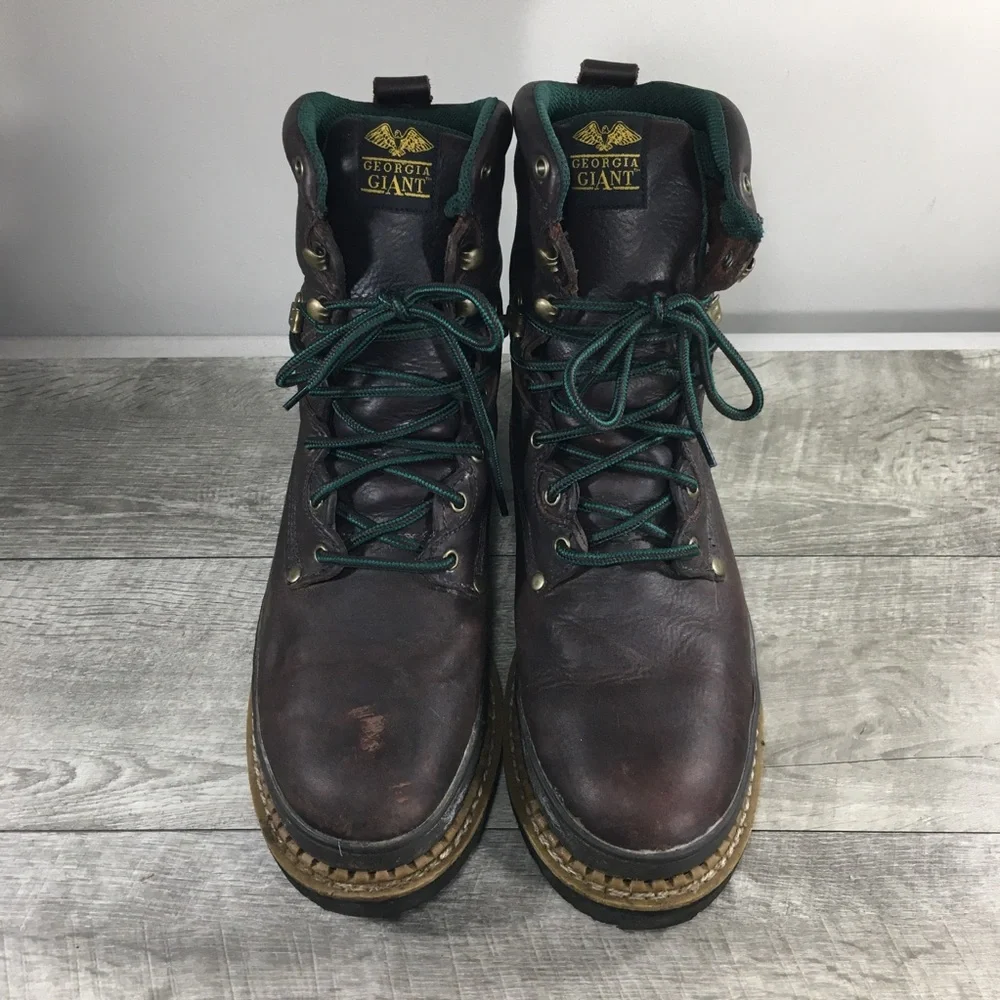 Mens Georgia Giant G8374 Work Steel Work Boots Waterproof Leather Size 10.5 M